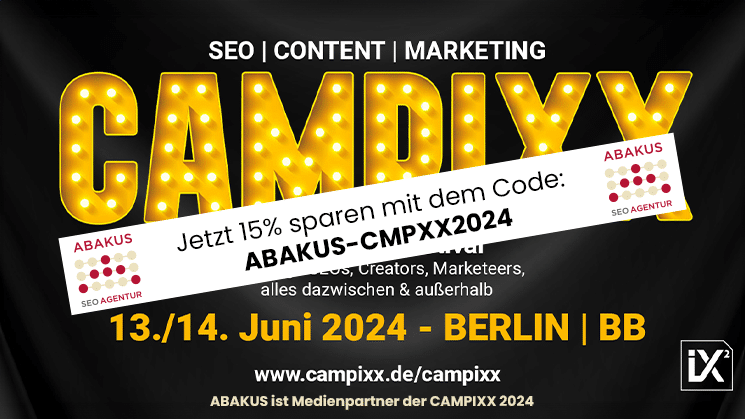 Mit Medienpartner ABAKUS Internet Marketing vergünstigt zur CAMPIXX 2024