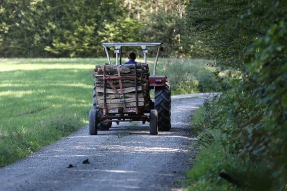 Holztransport zeigt Verbindungen zur Landwirtschaft, die durch höhere Mindestlöhne gefährdet werden könnten.