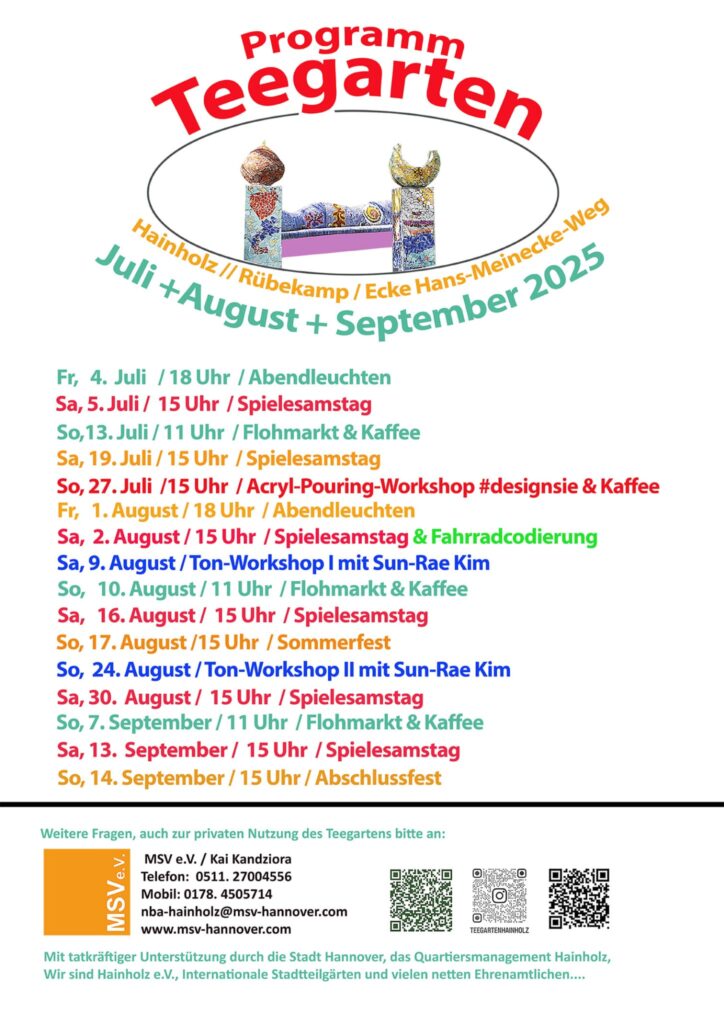 Acrylic Pouring mit Designsie / Anna Pianka und weitere Veranstaltungen im Teegarten Hainholz 2025
