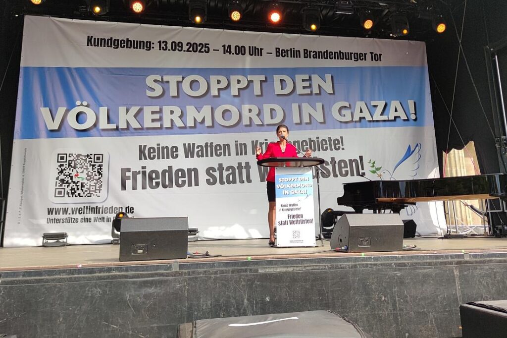Wagenknecht wirft Israel bei Gaza-Demo "Vernichtungskrieg" vor