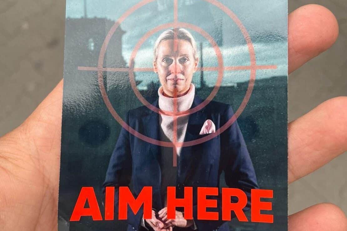 AfD-Politiker zeigt Linksjugend Hannover nach Aufkleber mit Weidel im Fadenkreuz an