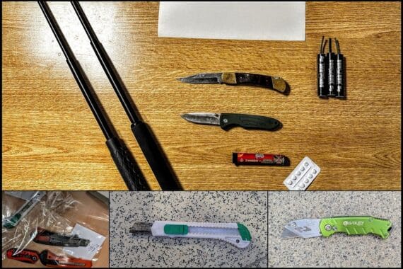 Bahnhofskontrollen: Gefundene verbotene Gegenstände, Sicherheitsmaßnahmen der Bundespolizei in Norddeutschland.