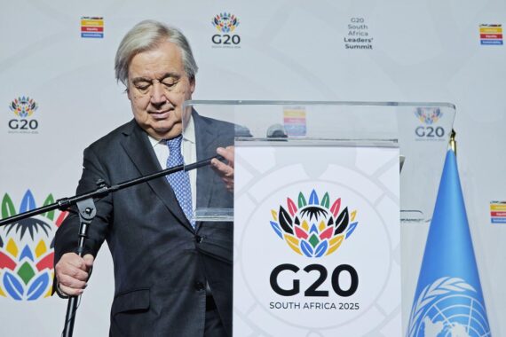 Antonio Guterres spricht vor G20 über Klimawandel und notwendige Maßnahmen für Afrika.