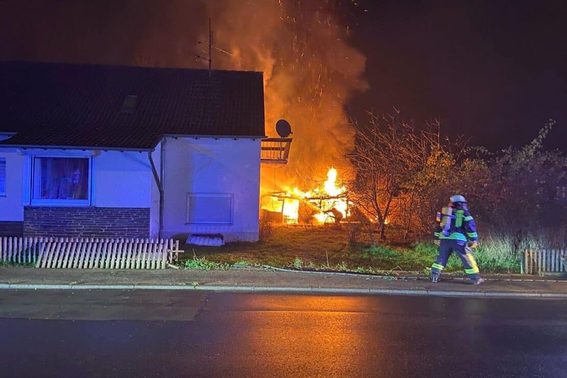 Holzschuppen in Wittlich komplett abgebrannt
