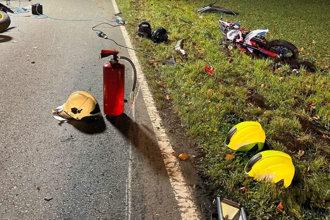 Motorradunfall auf B58 bei Lüdinghausen – drei Verletzte