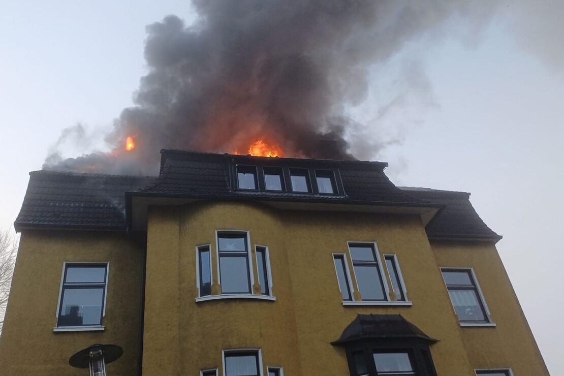 Dachstuhlbrand in Wetter an der Ruhr