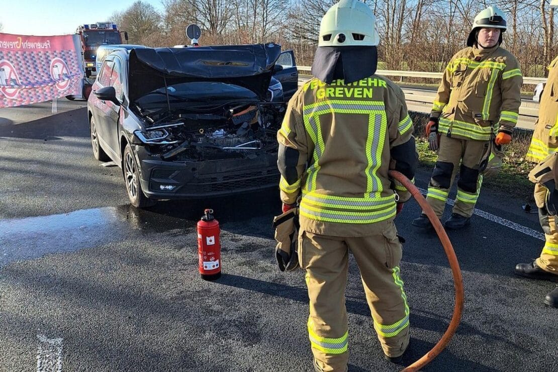 Schwerer Verkehrsunfall auf der A1 bei Greven