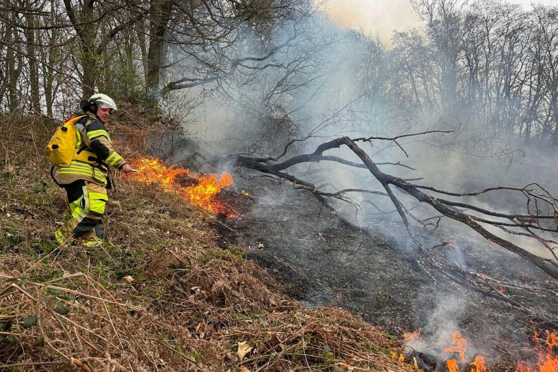 Feuerwehr bekämpft Vegetationsbrand in Herdecke