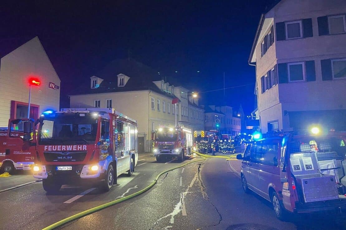 Großbrand in Calwer Innenstadt