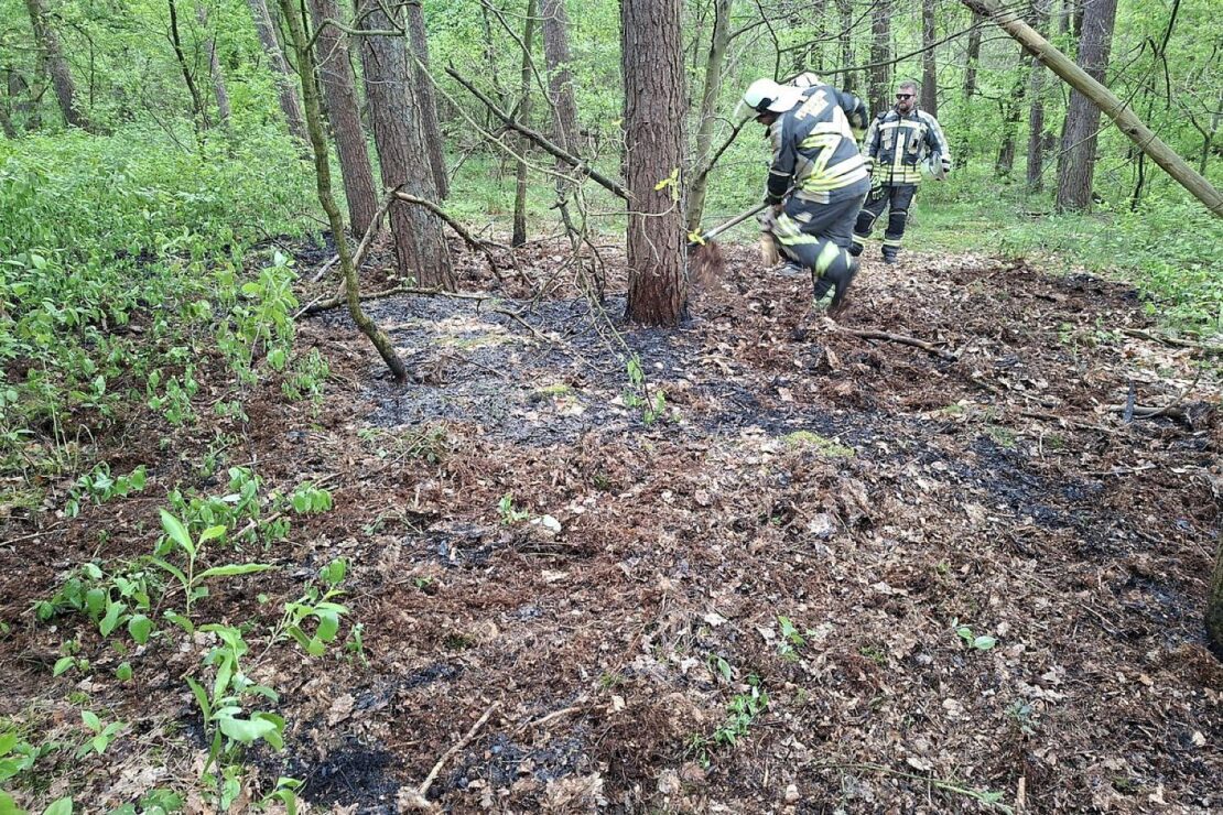Grasbrand in Hünxe-Drevenack greift auf Unterholz über