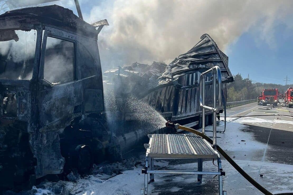 LKW-Brand auf A3 bei Neustadt führt zu schwerem Unfall im Stau