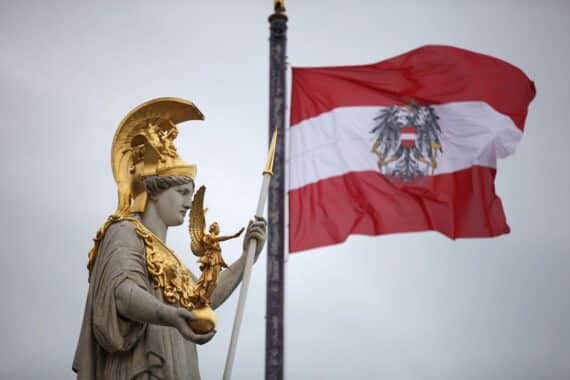 Österreichische Flagge, Unterstützer von Marktliberalismus, Ablehnung von Preiskontrollen und Übergewinnsteuer.