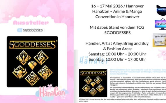 5GODDESSES Stand mit DESIGNSIE auf der HanaCon am 16. und 17.05.2026 in Hannover