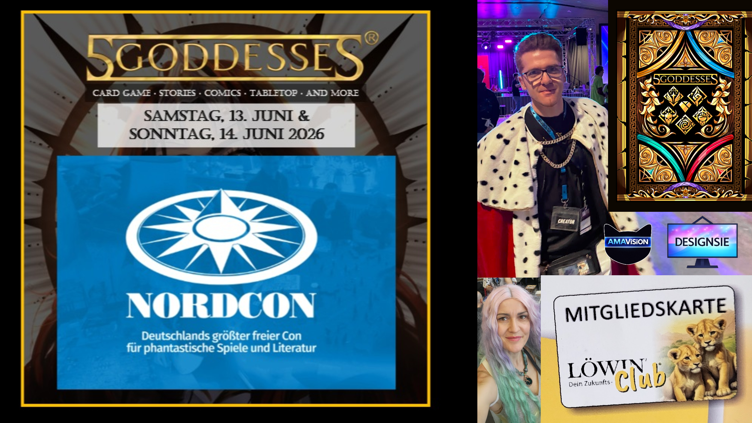 NordCon 2026 mit Cardgame 5GODDESSES und Künstlerin anna Pianka von Designsie