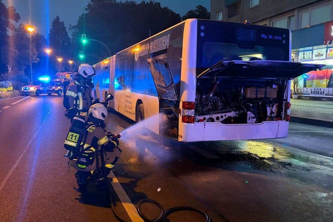 Busbrand in Mettmann