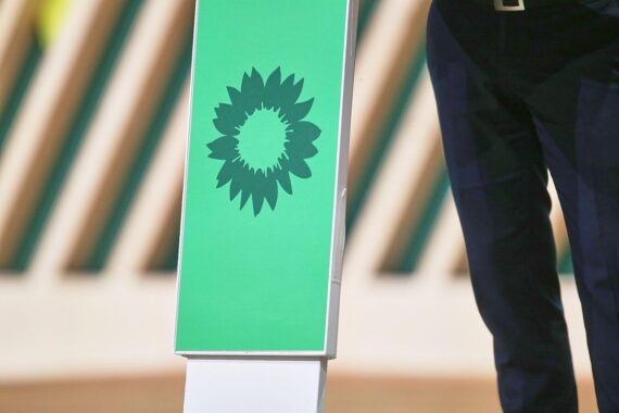 Grünen-Logo mit Fokus auf Bürokratieabbau und dessen Risiken für Transparenz und Schutzstandards.