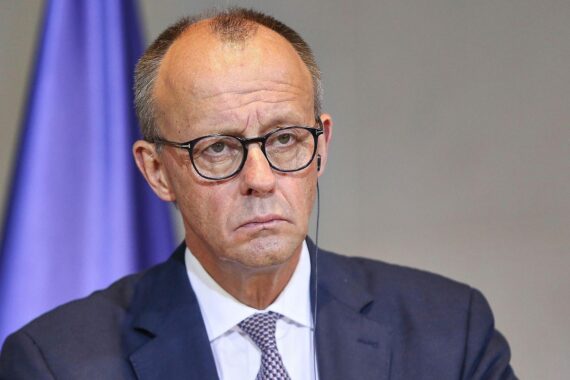 Friedrich Merz spricht auf der Ukraine-Wiederaufbaukonferenz in Danzig über Wiederaufbaufonds.