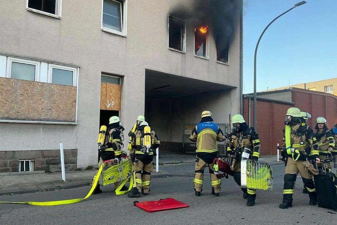 Feuer in leerstehendem Gebäude in Essen