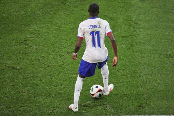 Französischer Fußball: Ousmane Dembélé (Archiv) jubelt nach dem 2:0 gegen Marokko im WM-Viertelfinale.