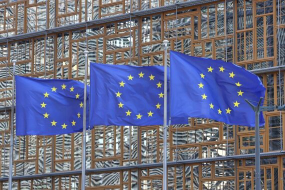EU-Fahnen im Hintergrund: Clemens Fuest fordert Umgangswechsel mit China wegen steigender Importe.