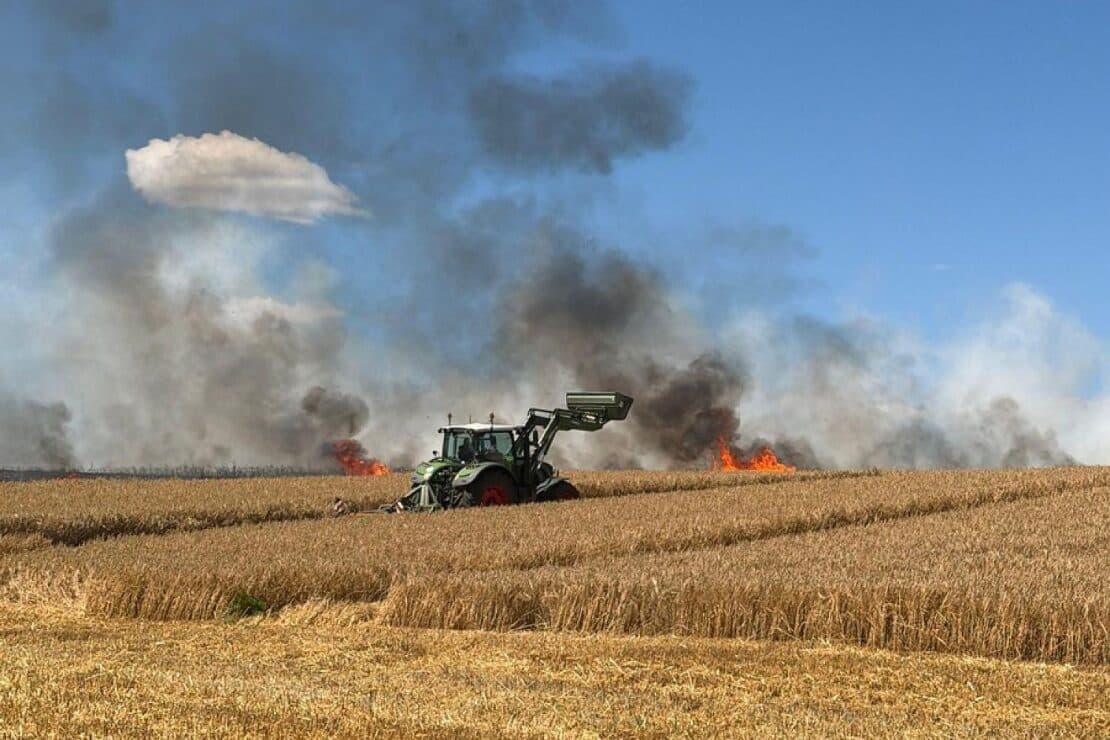 Technischer Defekt führt zu Feldbrand bei Bad Gandersheim