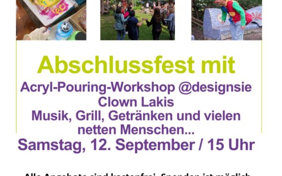 Abschlussfest im Teegarten Hainholz am 12. September 2026 und Malworkshop mit Künstlerin Anna Pianka