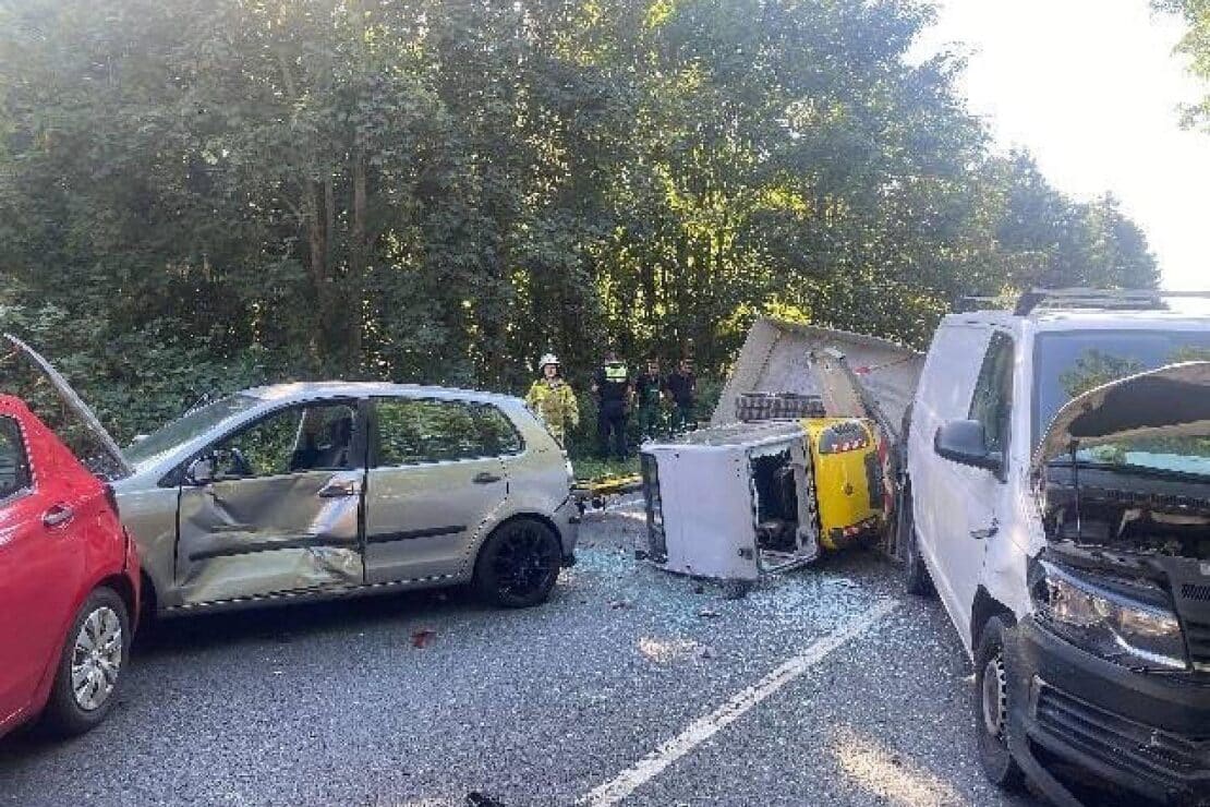 Auffahrunfall mit sechs Fahrzeugen behindert Stader Feierabendverkehr