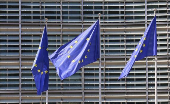 EU-Fahnen (Archiv): Abgeordnete fordern schnelle Gegenmaßnahmen, um Russen-Visa im Schengenraum zu begrenzen.