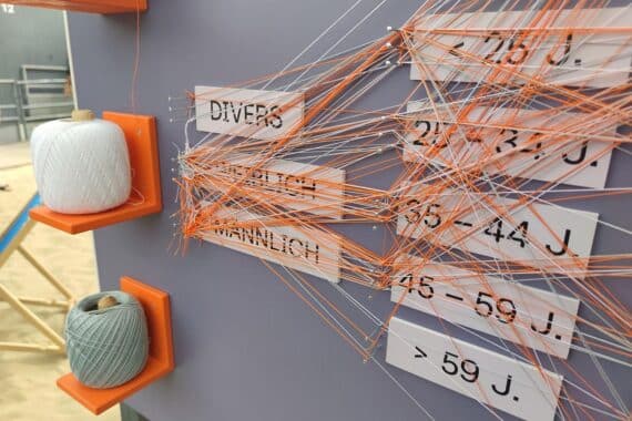 Statistik-Grafik zur Geschlechterverteilung: Männerüberschuss bei 18–29, Frauenmehrheit ab 50+, regional nach Bundesländern.