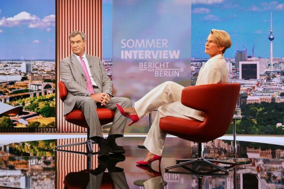 Markus Söder mit Anna Engelke im ARD-Sommerinterview, über Bundespräsidentin Ilse Aigner und Rentenpaket.