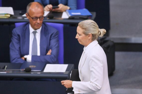 Friedrich Merz und Alice Weidel (Archiv) – AfD/Union Debatte über mögliche Minderheitsregierung.