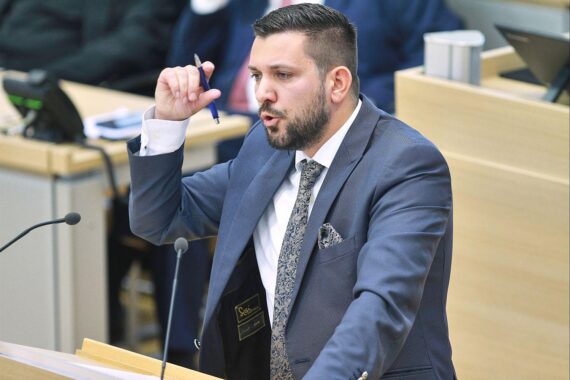 Tobias Rausch (AfD), Archivfoto, als Kandidat für den Landtagspräsidenten in Sachsen-Anhalt nominiert.