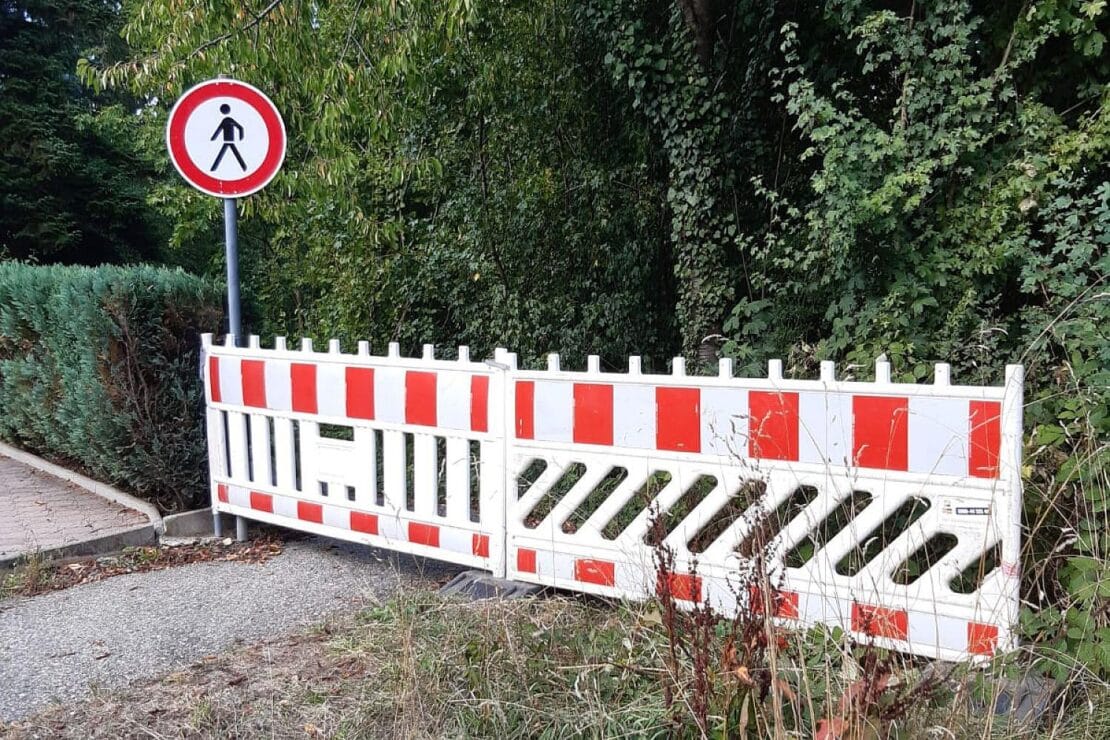 Fußweg am Straßdorfer Berg in Schwäbisch Gmünd dauerhaft gesperrt