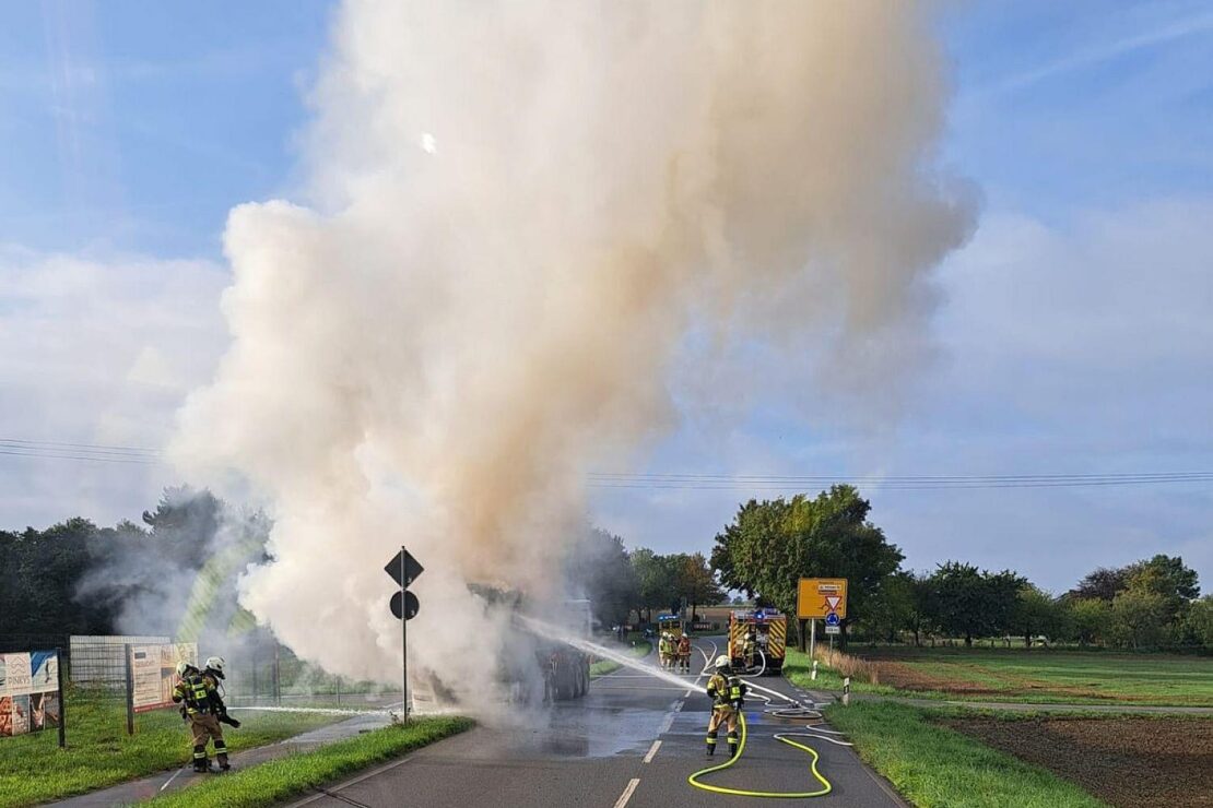 LKW-Brand auf dem Südring in Mettmann