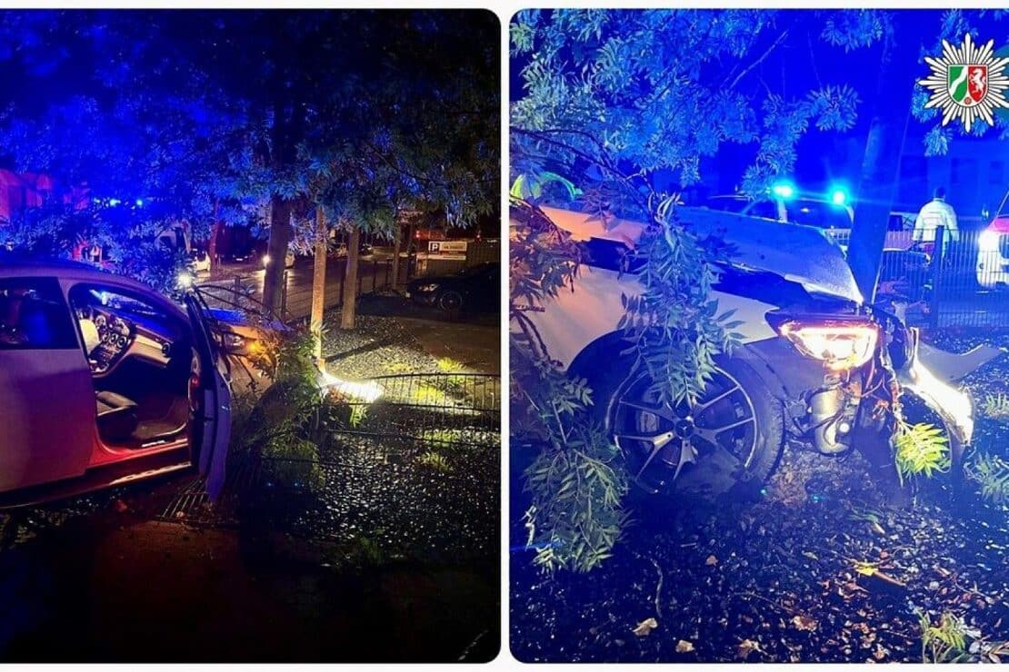 Schwarzer Mercedes nach Unfall in Oberhausen-Osterfeld flüchtig