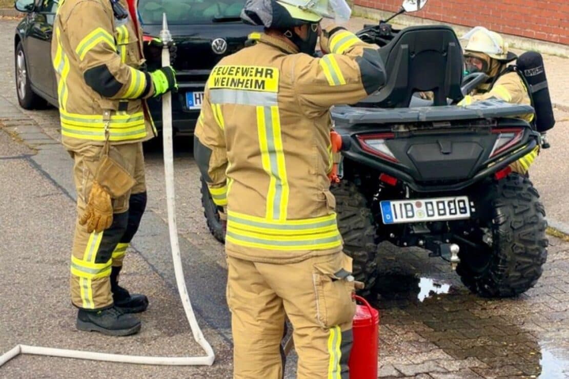 Überhitzte Bremsanlage an Quad sorgt für Feuerwehreinsatz in Weinheim