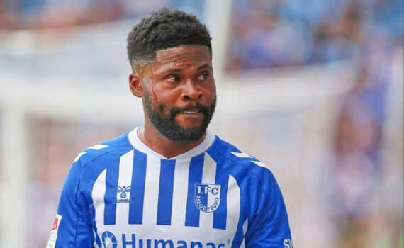 Fußballspiel: 1. FC Magdeburg siegt 3:0 gegen Hannover 96; Torschütze Moritz-Broni Kwarteng.