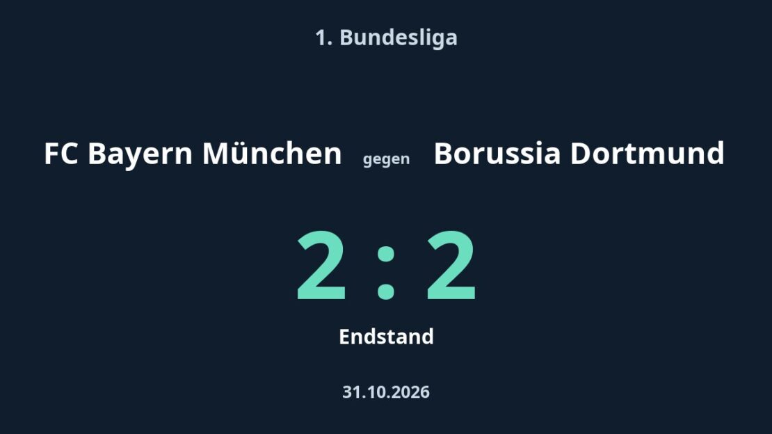 FC Bayern München gegen Borussia Dortmund: 2:2