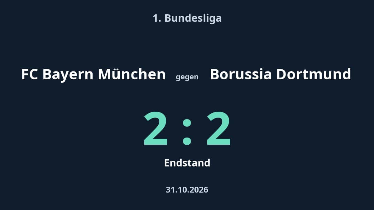 FC Bayern München gegen Borussia Dortmund: 2:2