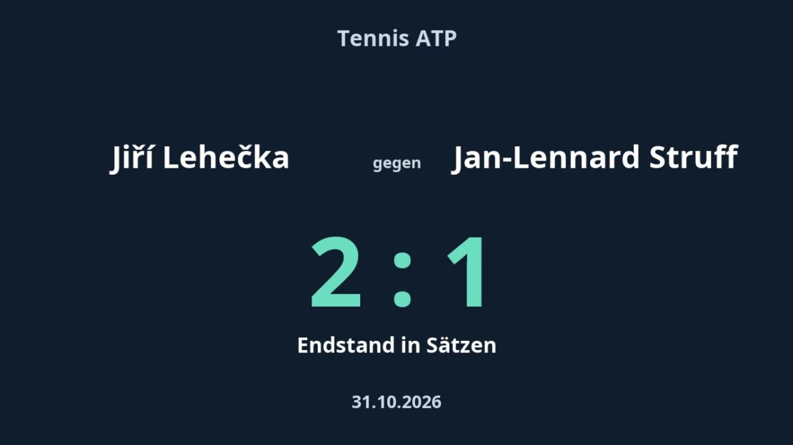 Jiří Lehečka gegen Jan-Lennard Struff: 2:1