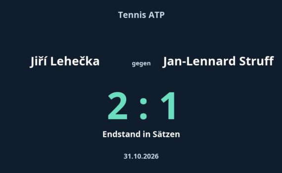 Jiří Lehečka gegen Jan-Lennard Struff: 2:1. Tennis ATP, 2026-10-31.