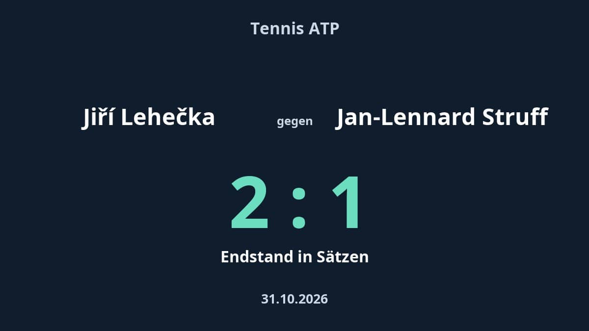Jiří Lehečka gegen Jan-Lennard Struff: 2:1