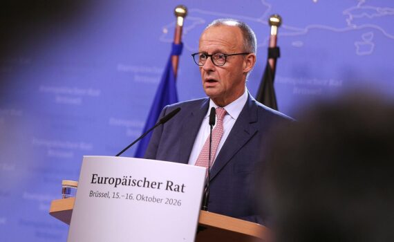 Friedrich Merz am 16.10.2026 in Brüssel, Blick auf EU-Ratsgipfel, dts-Foto.