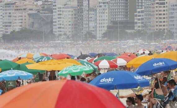 Der Strand der Copacabana in Rio de Janeiro, Brasilien.