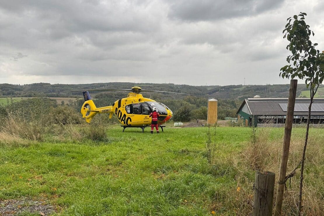 Rettungshubschrauber nach Treppensturz in Breckerfeld im Einsatz