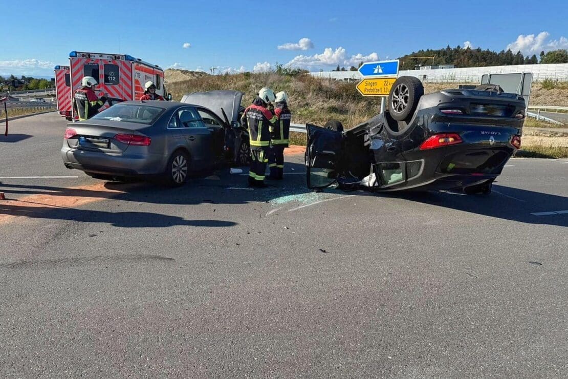 Verkehrsunfall auf der B33 in Allensbach